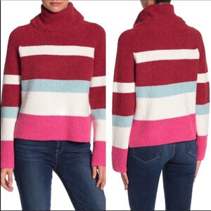 Abound Striped Turtleneck Sweater Pullover Blouse